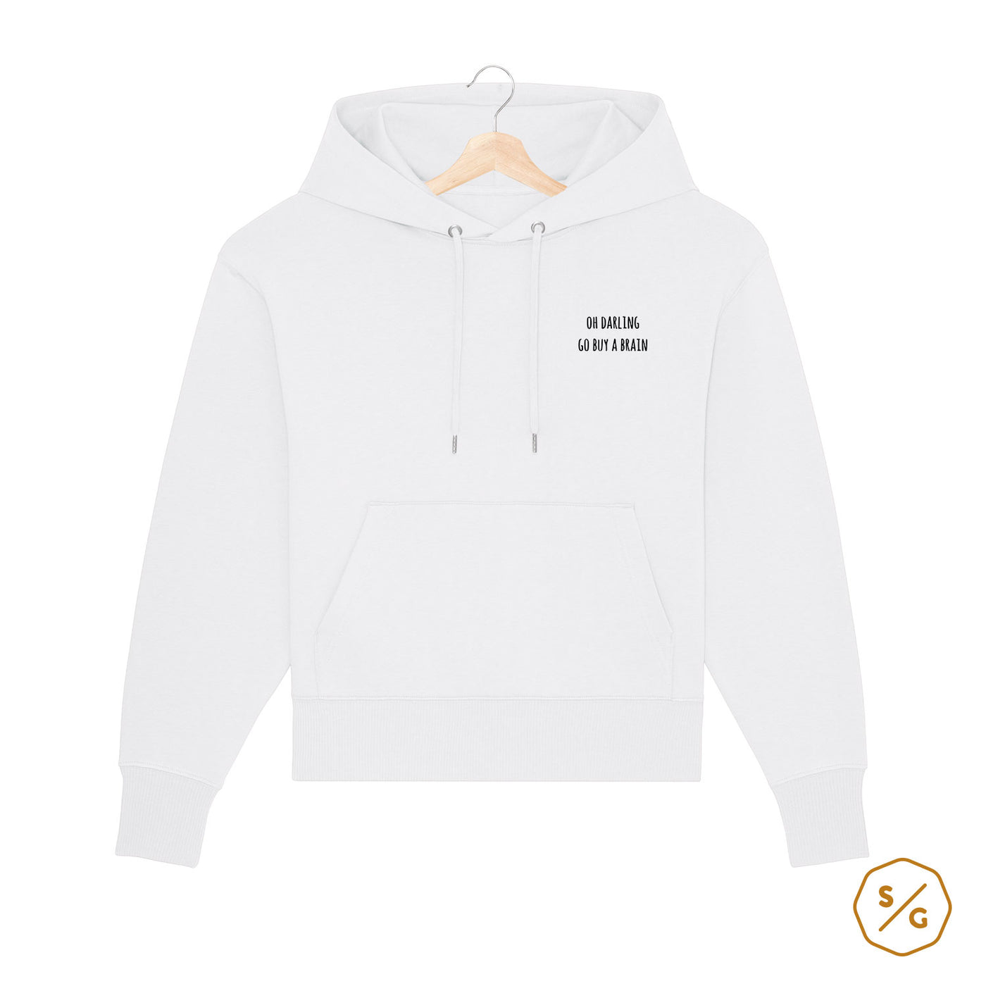 BESTICKTER HOODIE OVERSIZED • OH DARLING GO BUY A BRAIN