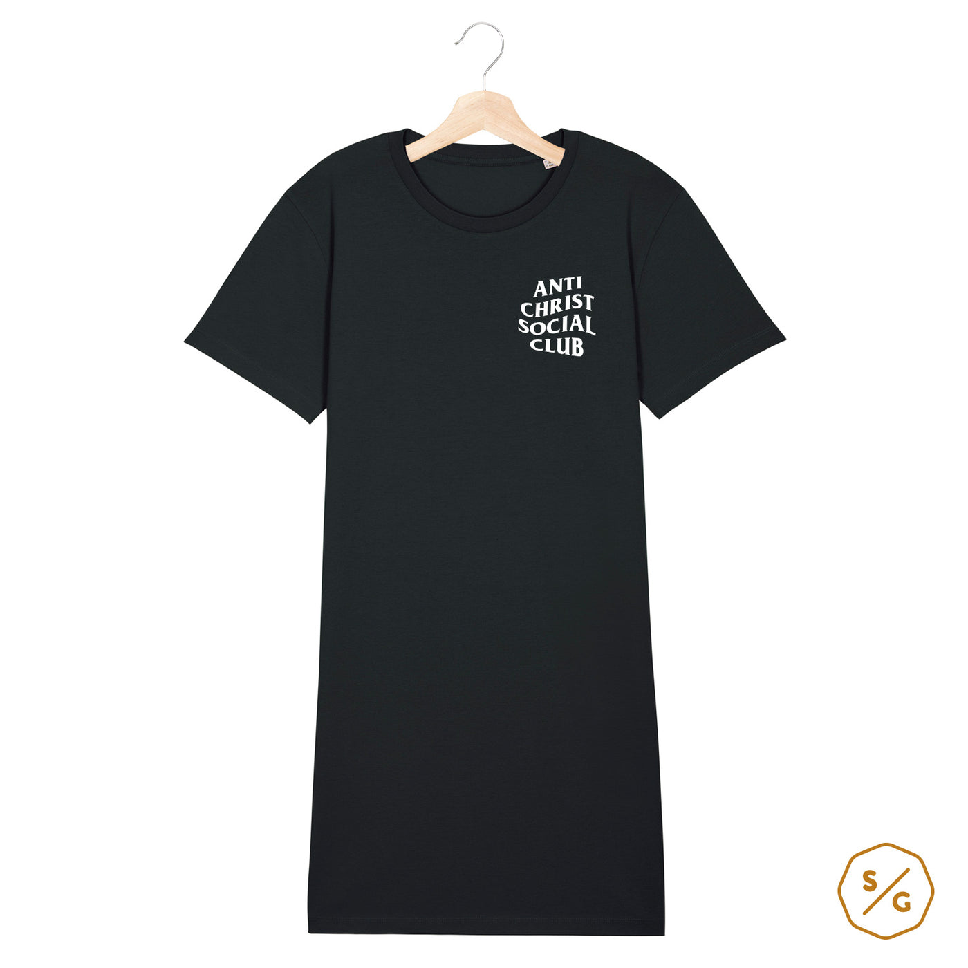 BESTICKTES T-SHIRT KLEID • ANTI CHRIST SOCIAL CLUB