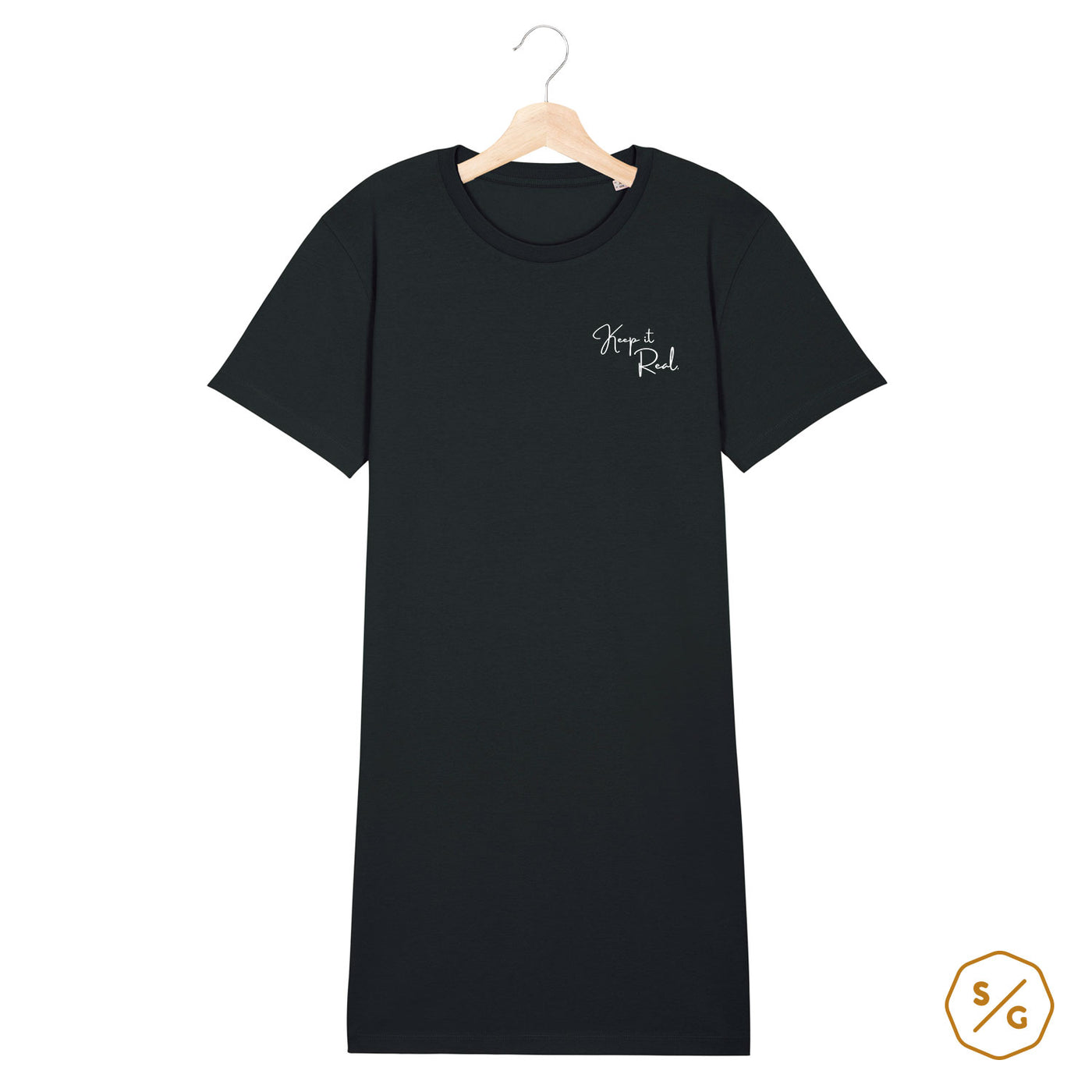 BESTICKTES T-SHIRT KLEID • KEEP IT REAL