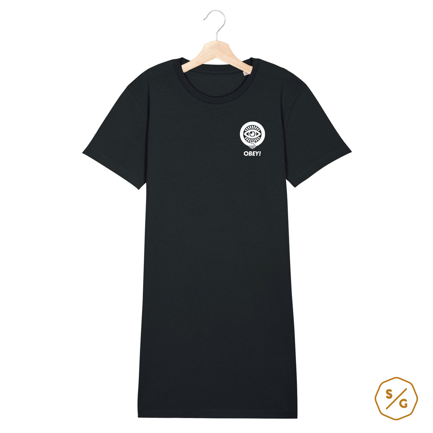 BESTICKTES T-SHIRT KLEID • OBEY