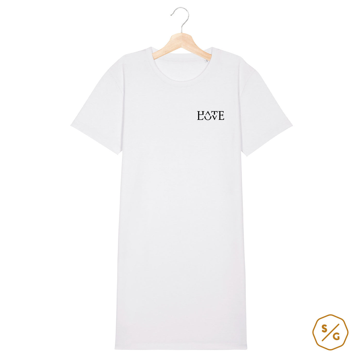 BESTICKTES T-SHIRT KLEID • HATE LOVE