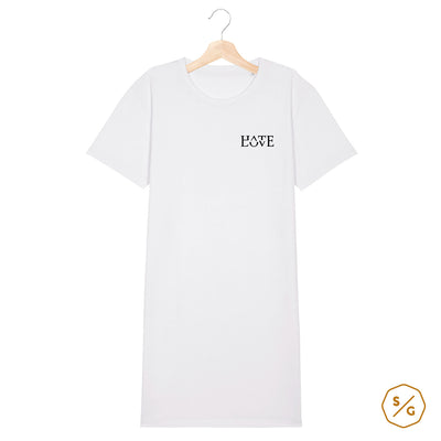 EMBROIDERED T-SHIRT DRESS • HATE LOVE