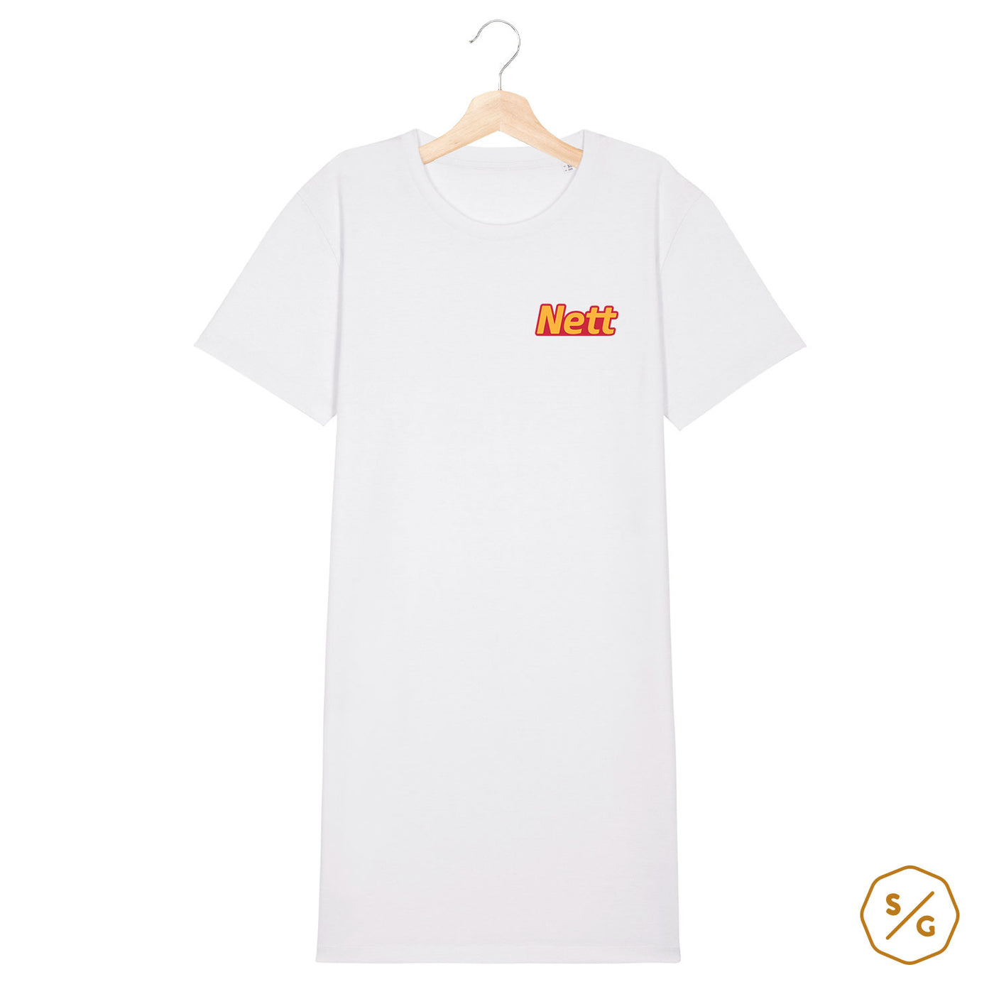 BESTICKTES T-SHIRT KLEID • NETT