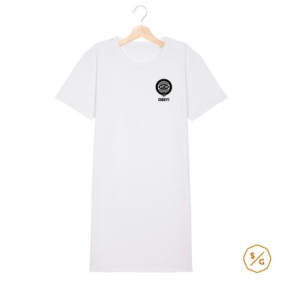 BESTICKTES T-SHIRT KLEID • OBEY