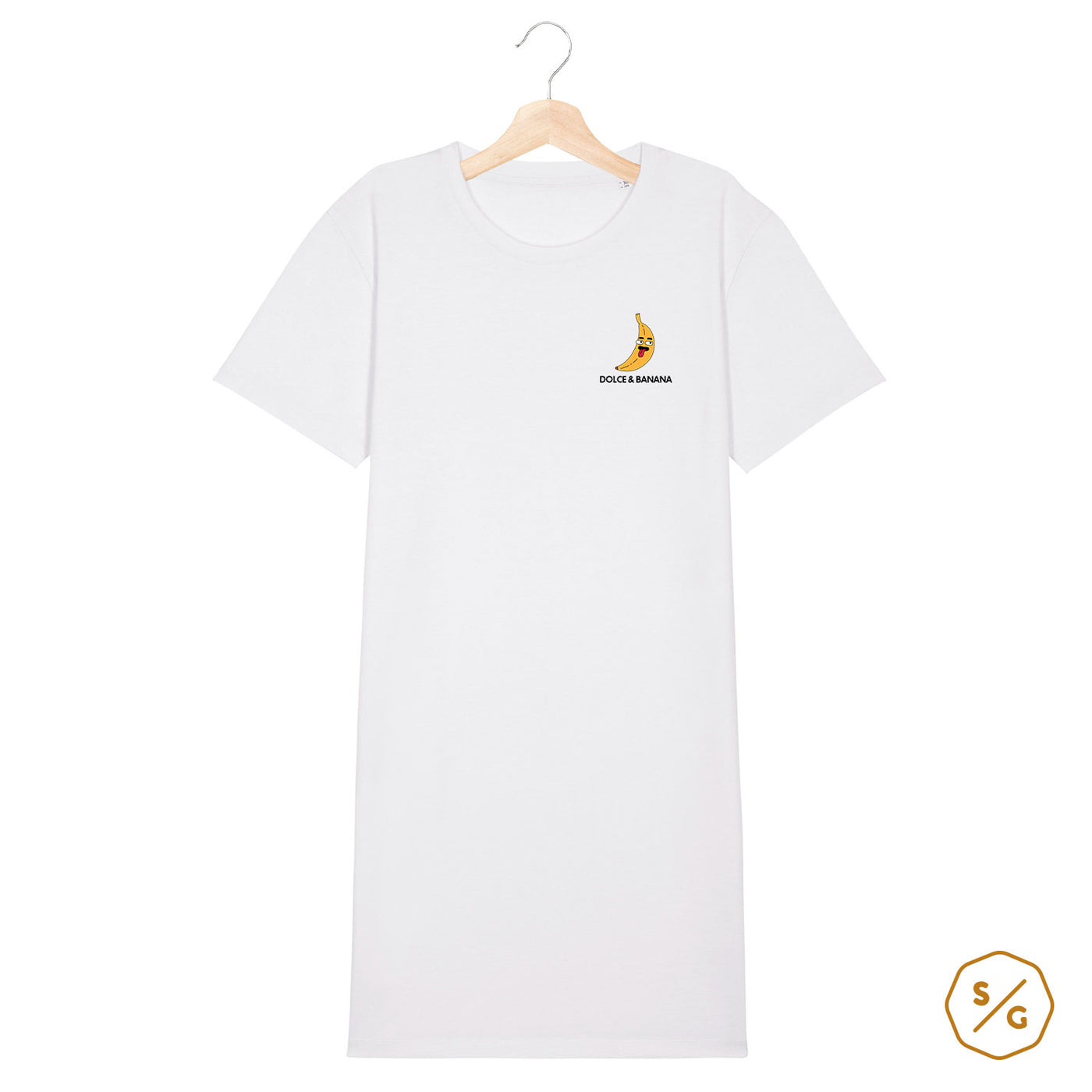 BESTICKTES T-SHIRT KLEID • DOLCE & BANANA