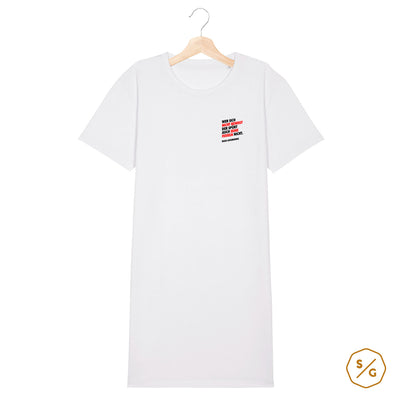 EMBROIDERED T-SHIRT DRESS • WER SICH NICHT BEWEGT