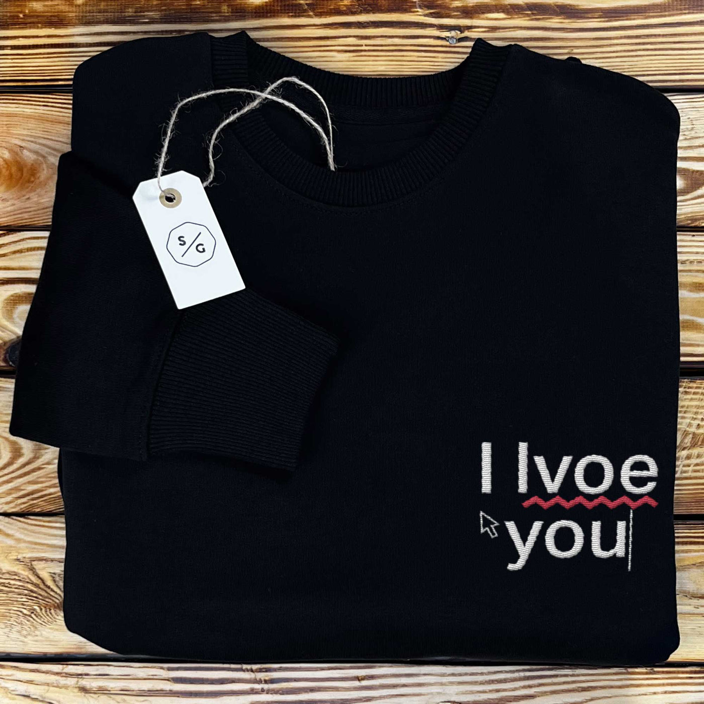 EMBROIDERED SWEATER • I LVOE YOU