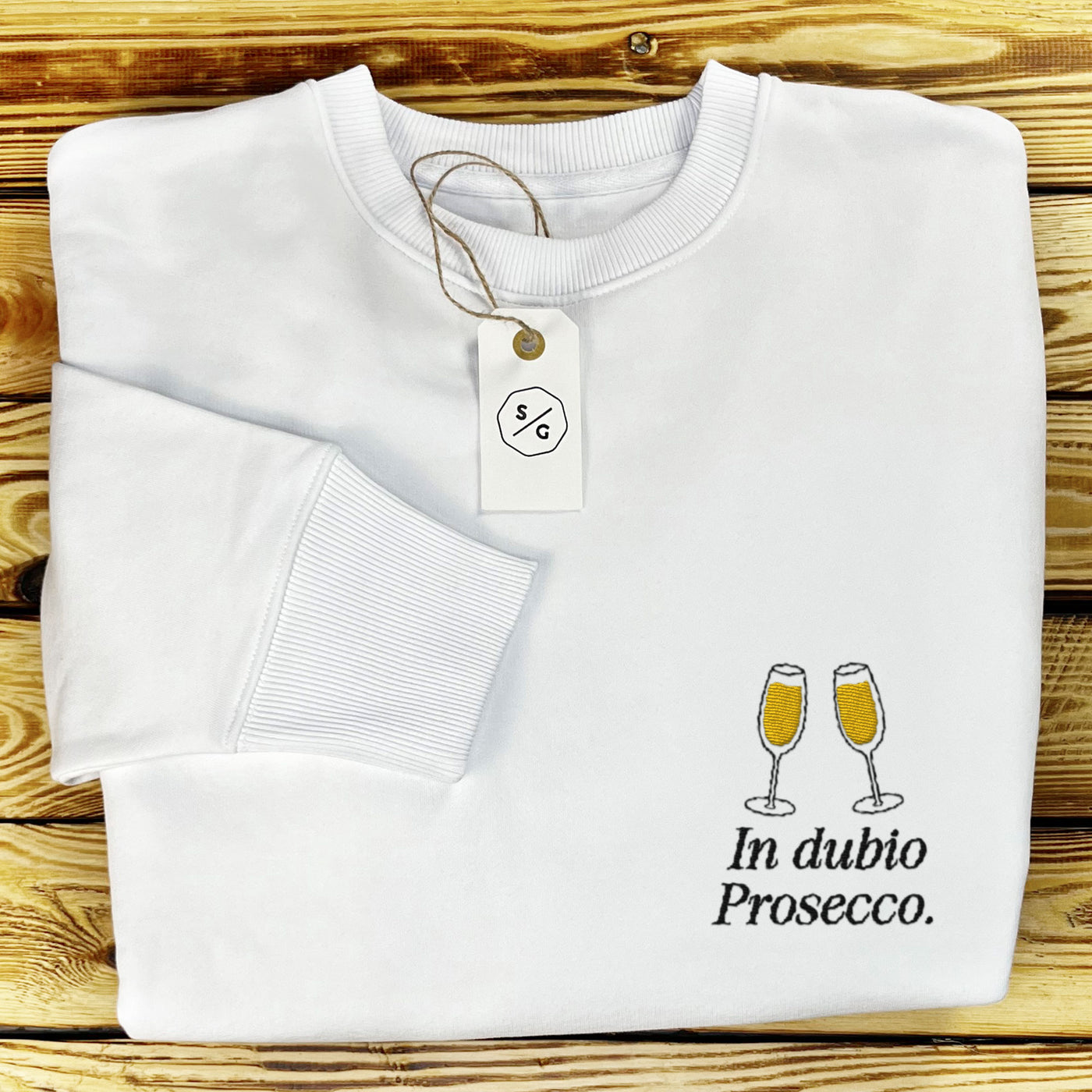 BESTICKTER SWEATER • IN DUBIO PROSECCO