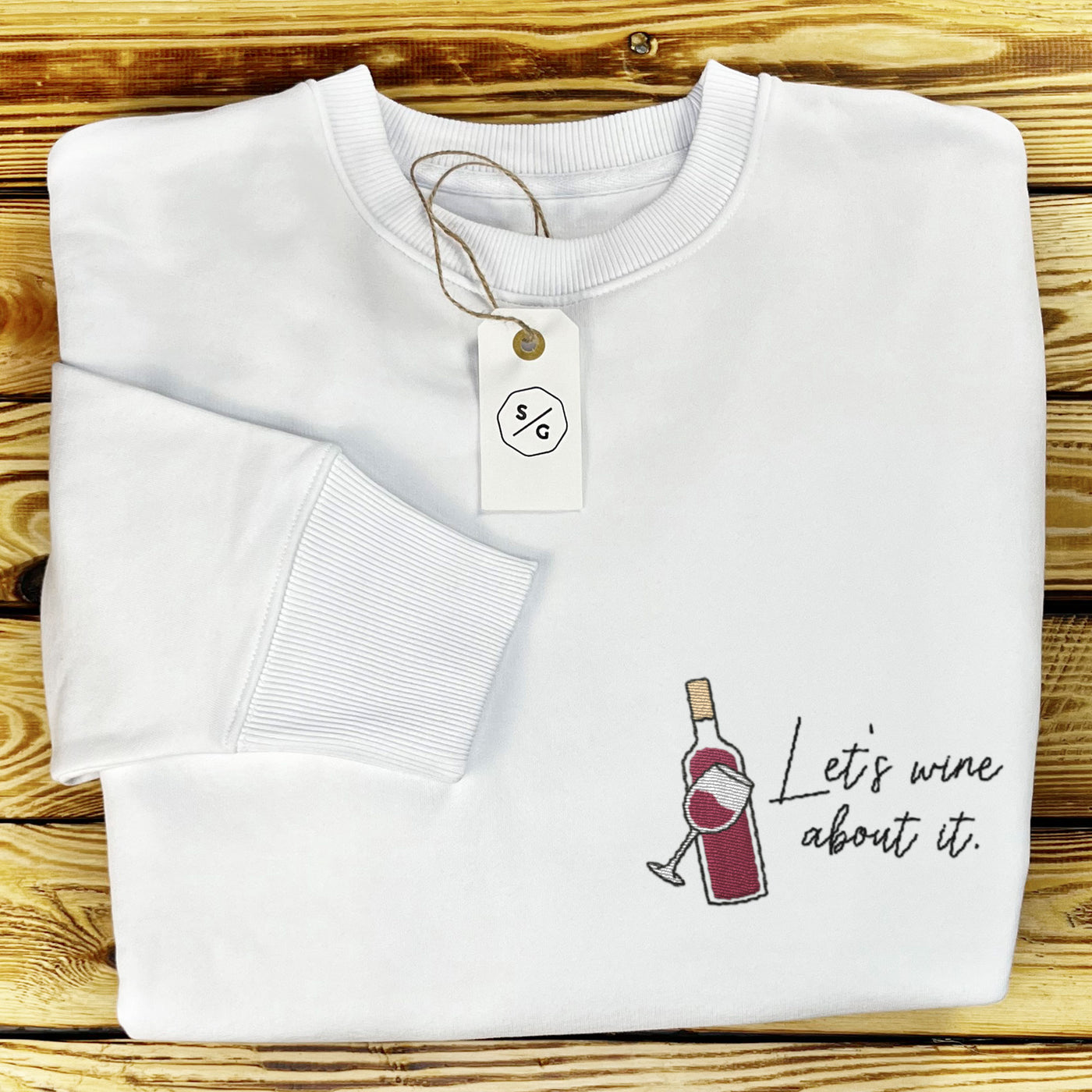 BESTICKTER SWEATER • LET'S WINE ABOUT IT