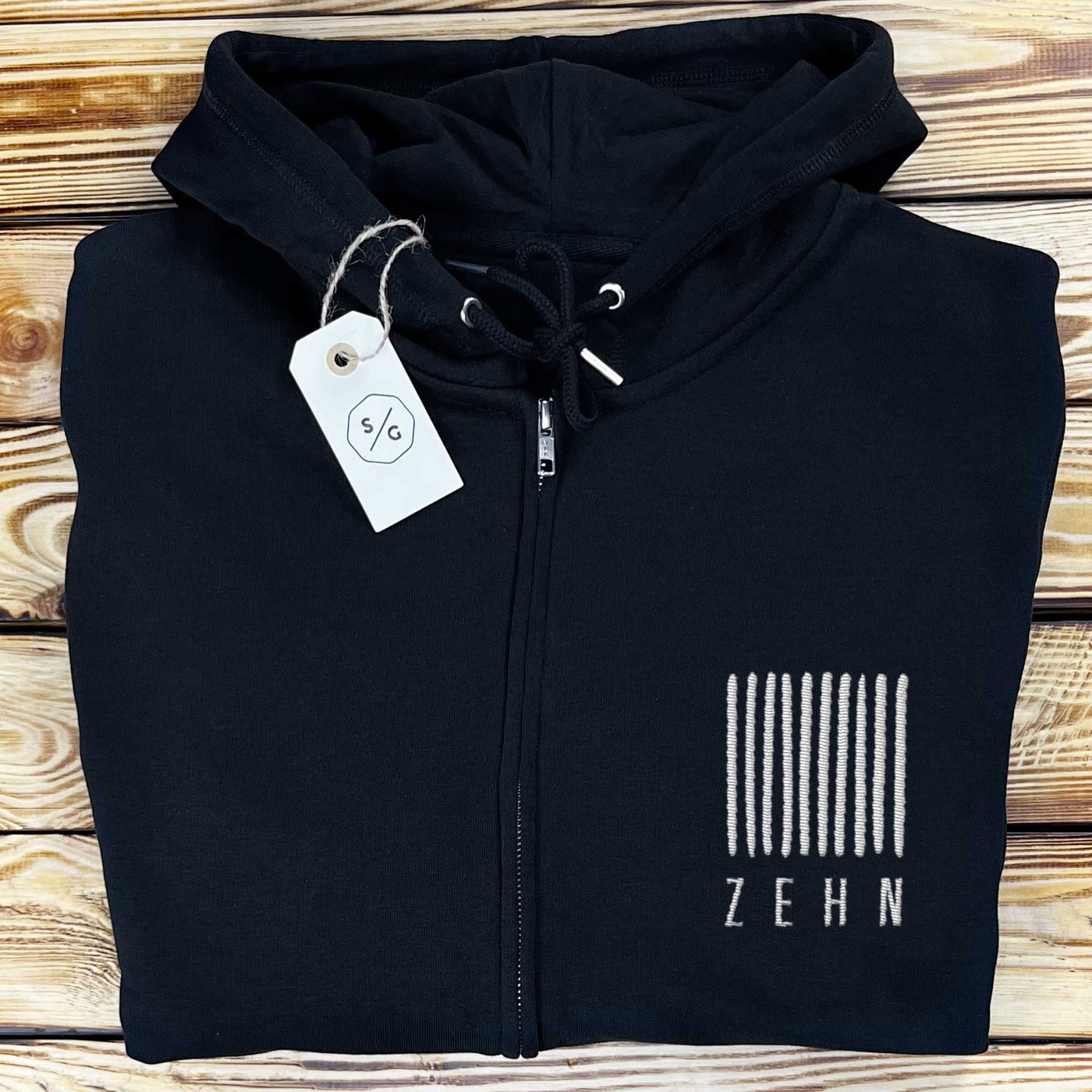 BESTICKTER ZIPPER HOODIE • LOGO ZEHN RECORDS