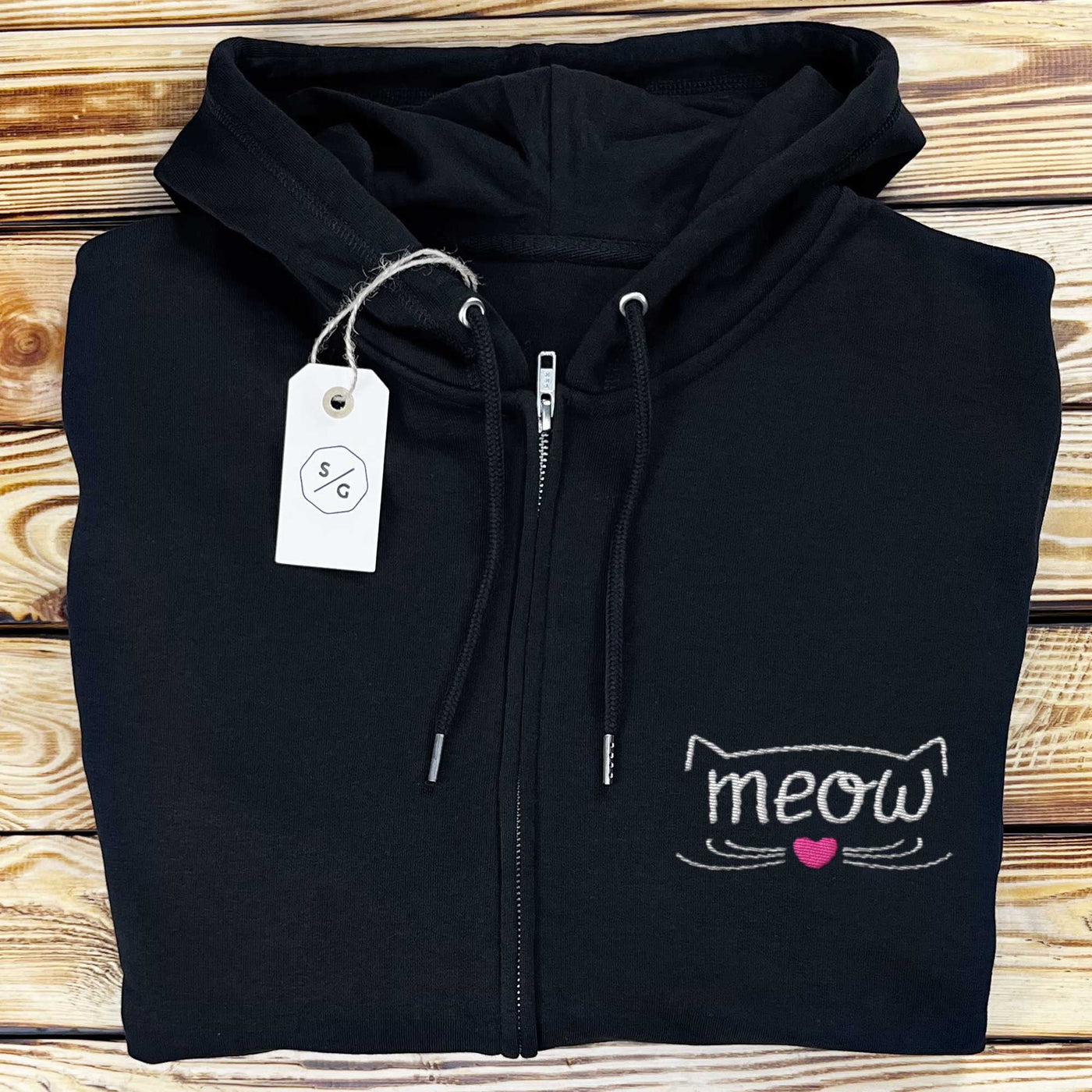 BESTICKTER ZIPPER HOODIE • MEOW