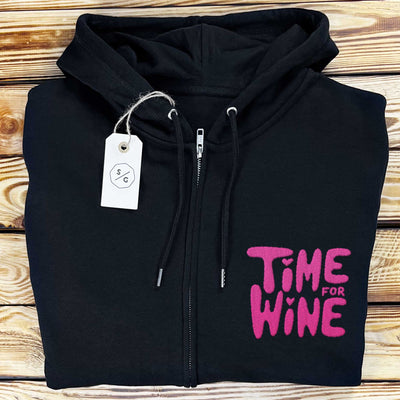 BESTICKTER ZIPPER HOODIE • TIME FOR WINE