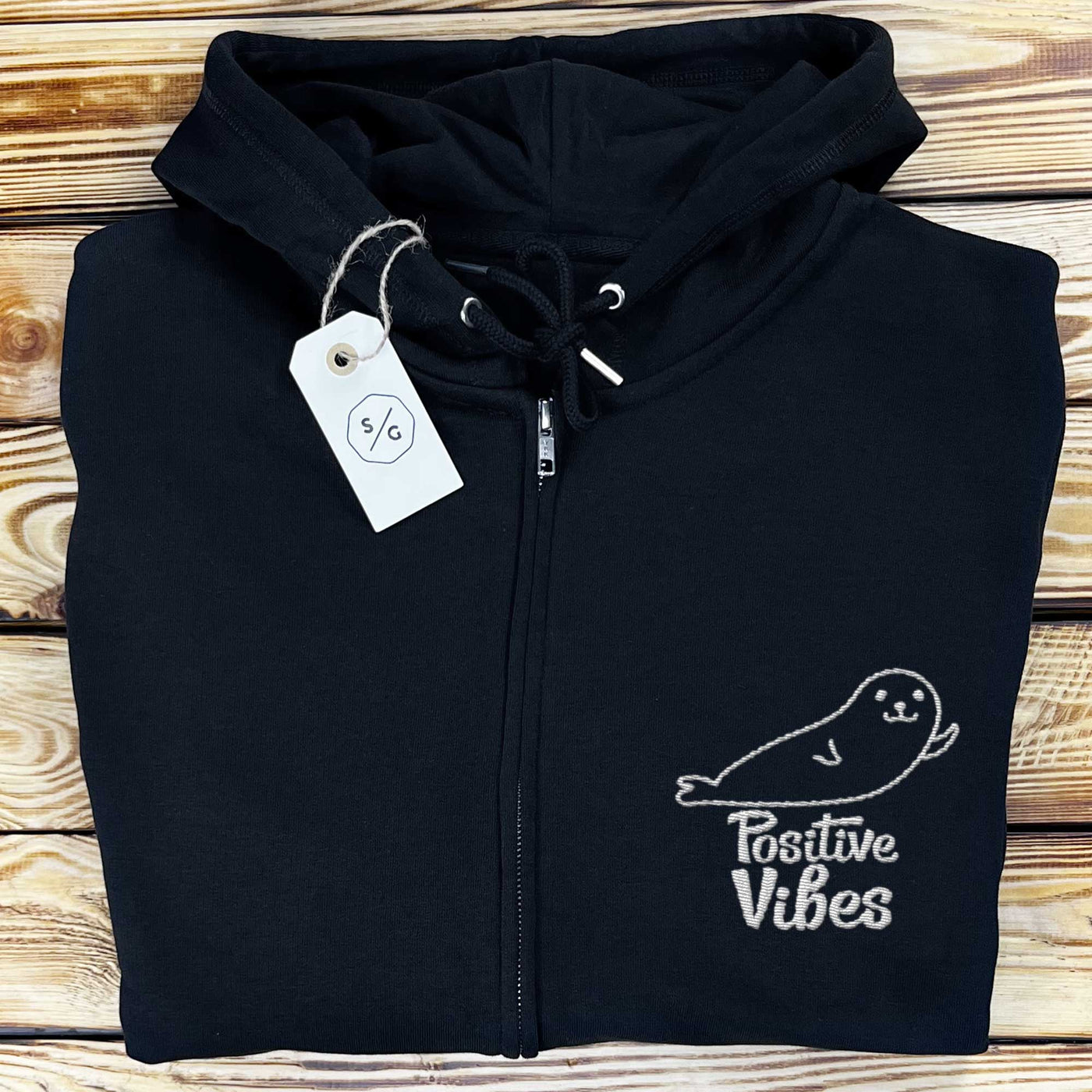 ZIPPER HOODIE • POSITIVE VIBES