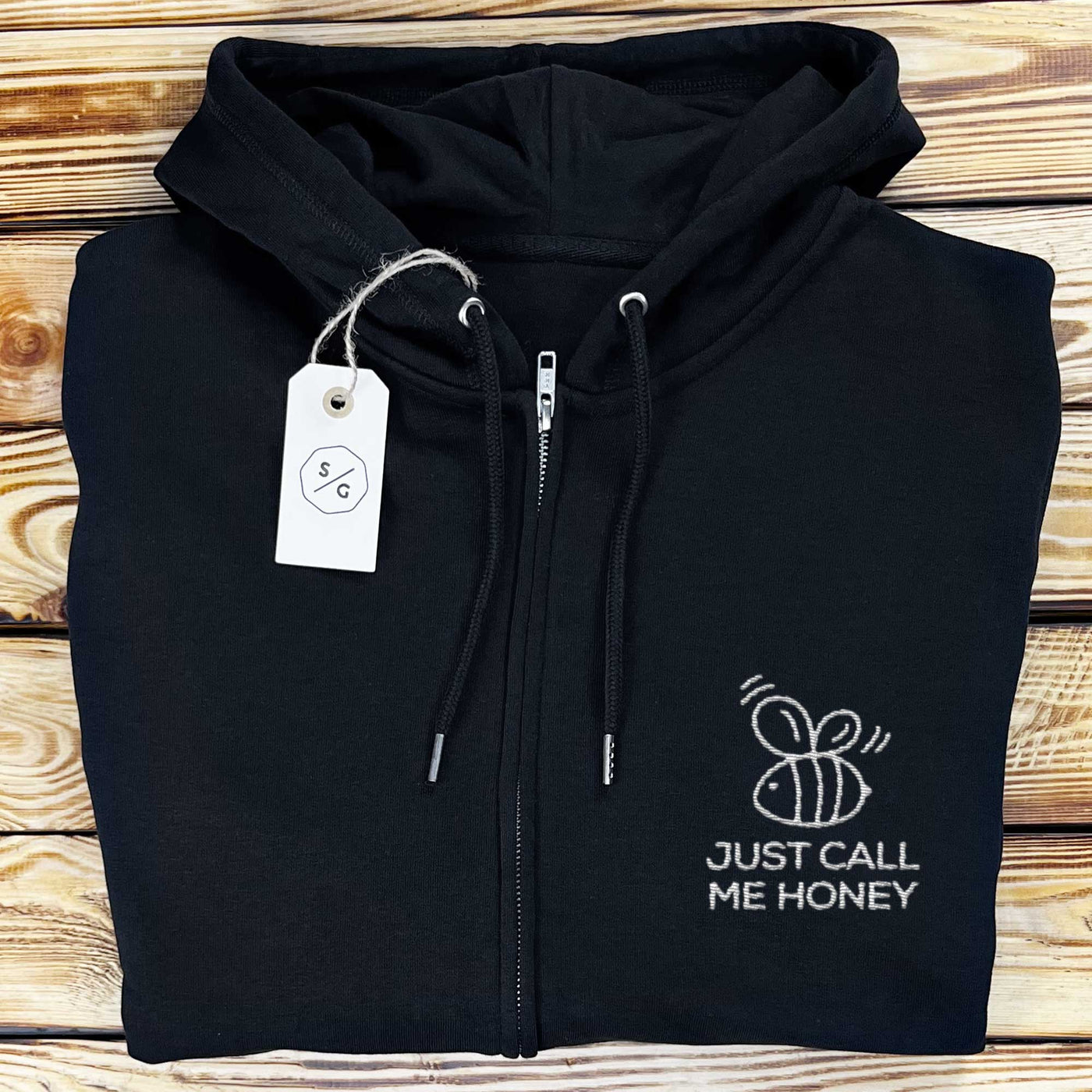 BESTICKTER ZIPPER HOODIE • JUST CALL ME HONEY