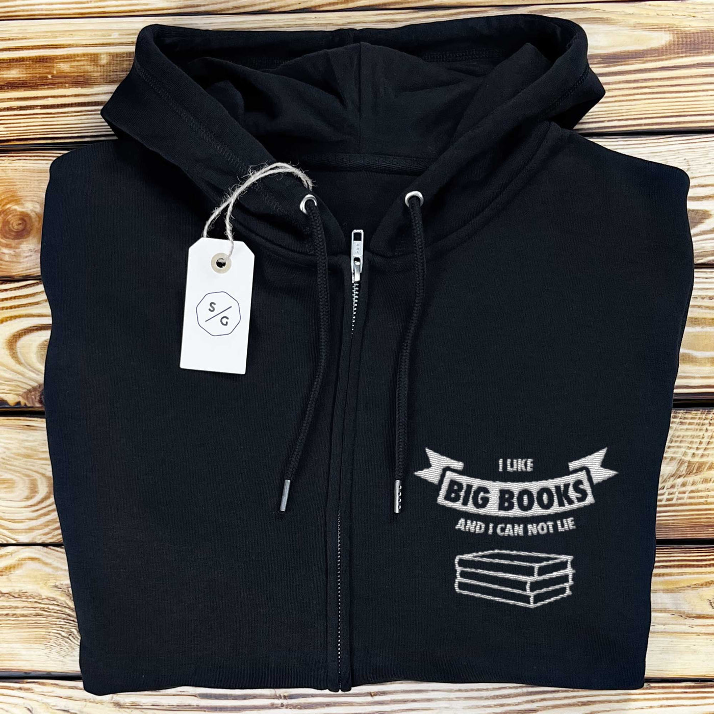 BESTICKTER ZIPPER HOODIE • I LIKE BIG BOOKS