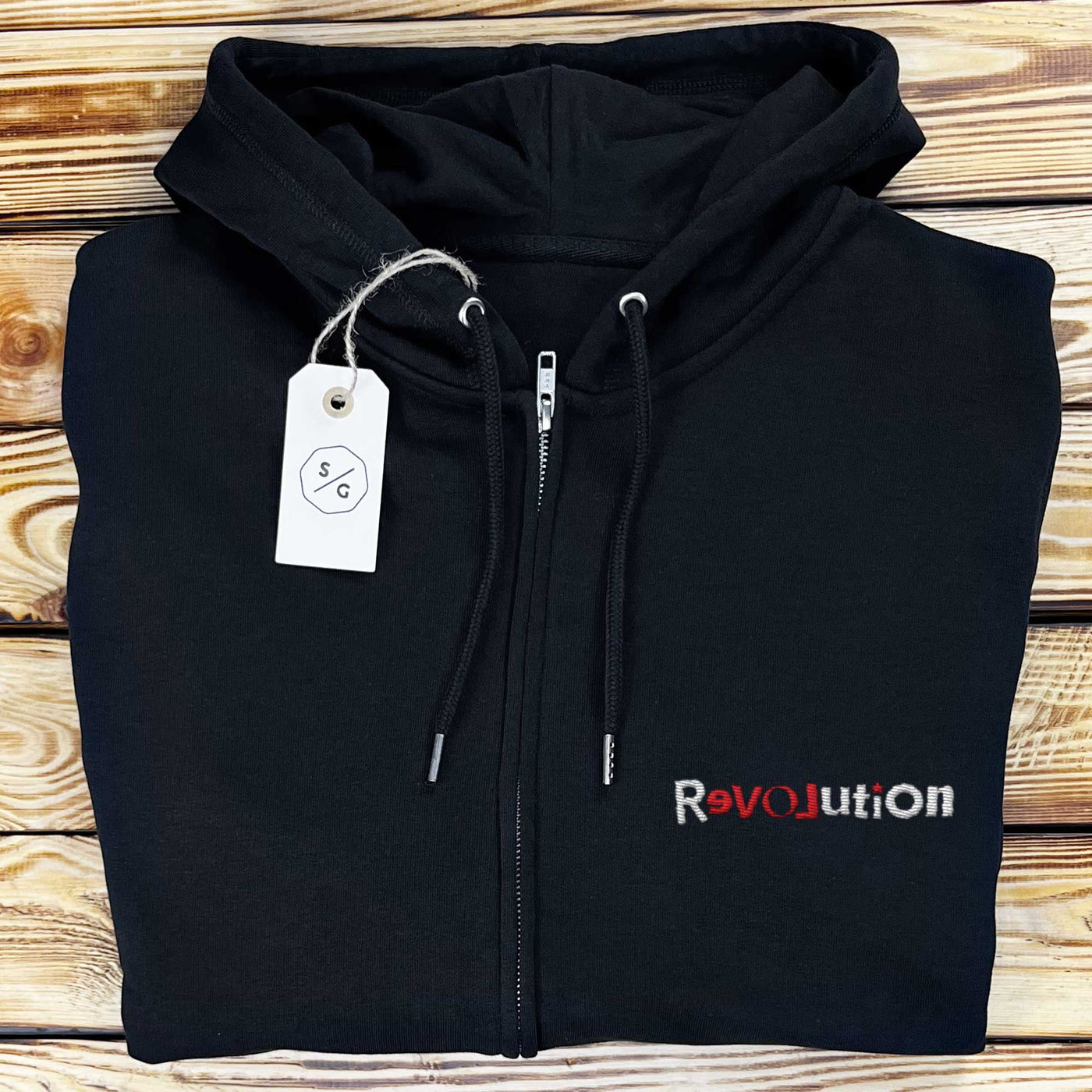 EMBROIDERED ZIPPER HOODIE • REVOLUTION