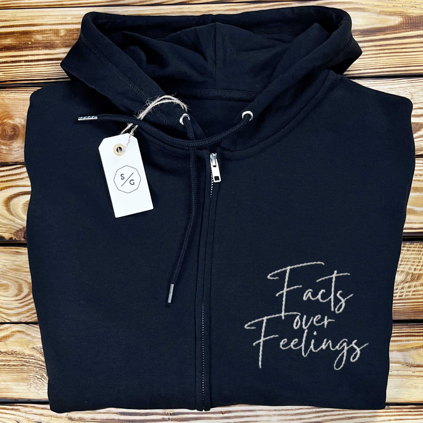 BESTICKTER ZIPPER HOODIE • FACTS OVER FEELINGS