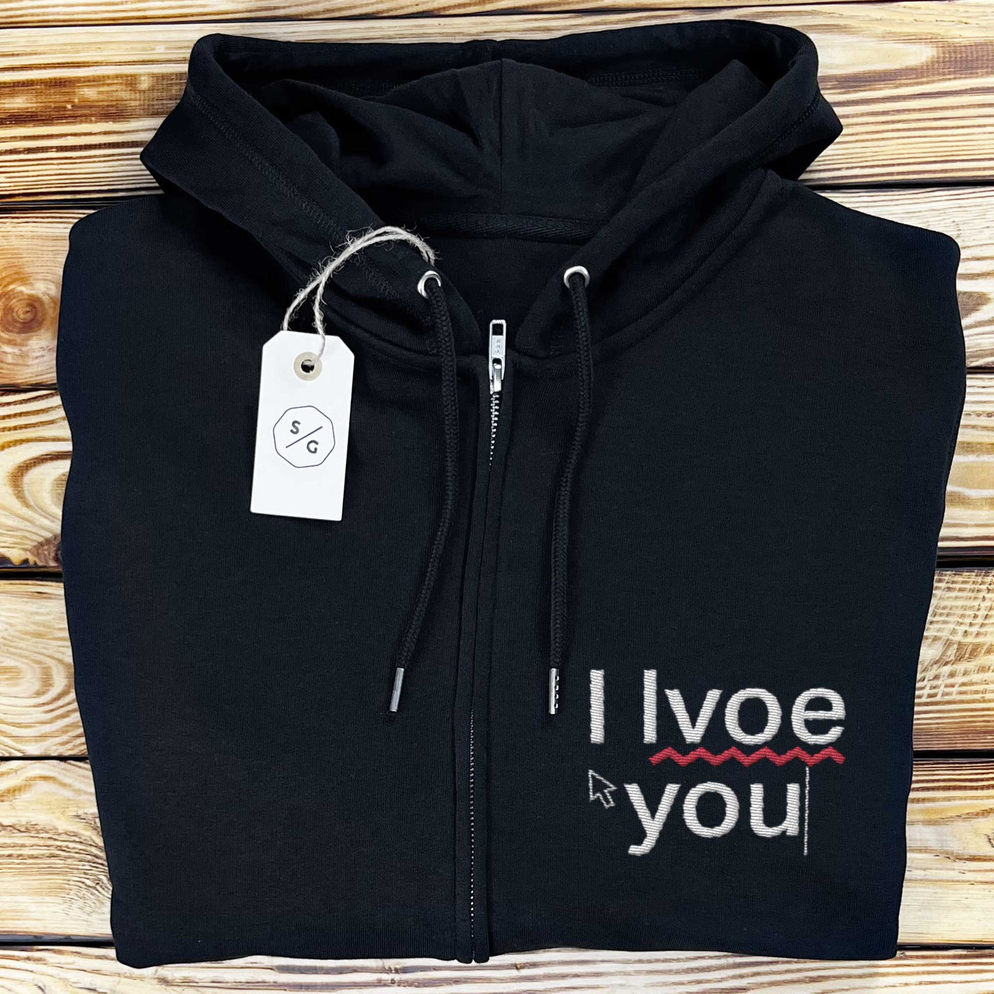 BESTICKTER ZIPPER HOODIE • I LVOE YOU