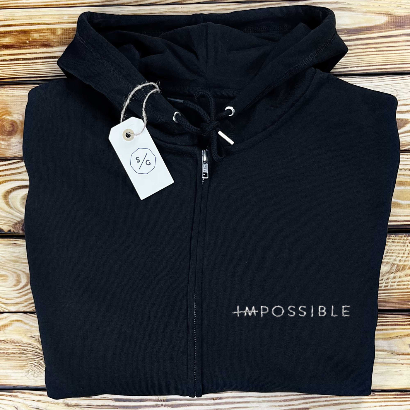 BESTICKTER ZIPPER HOODIE • IMPOSSIBLE / POSSIBLE