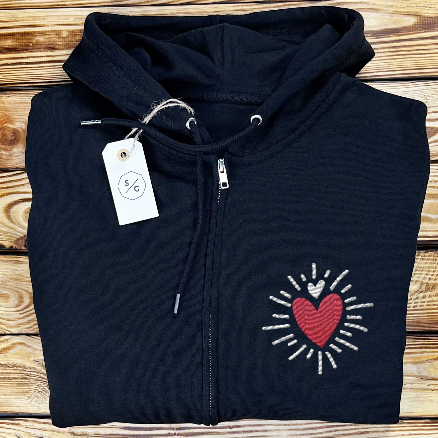 BESTICKTER ZIPPER HOODIE • SHINING HEART