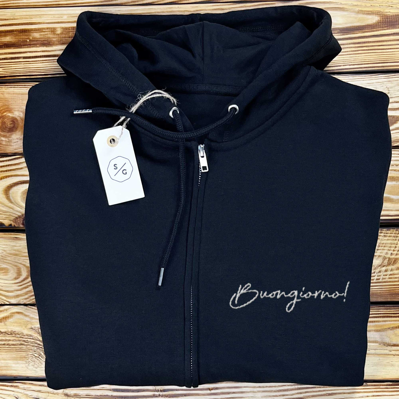 EMBROIDERED ZIPPER HOODIE • BUONGIORNO!