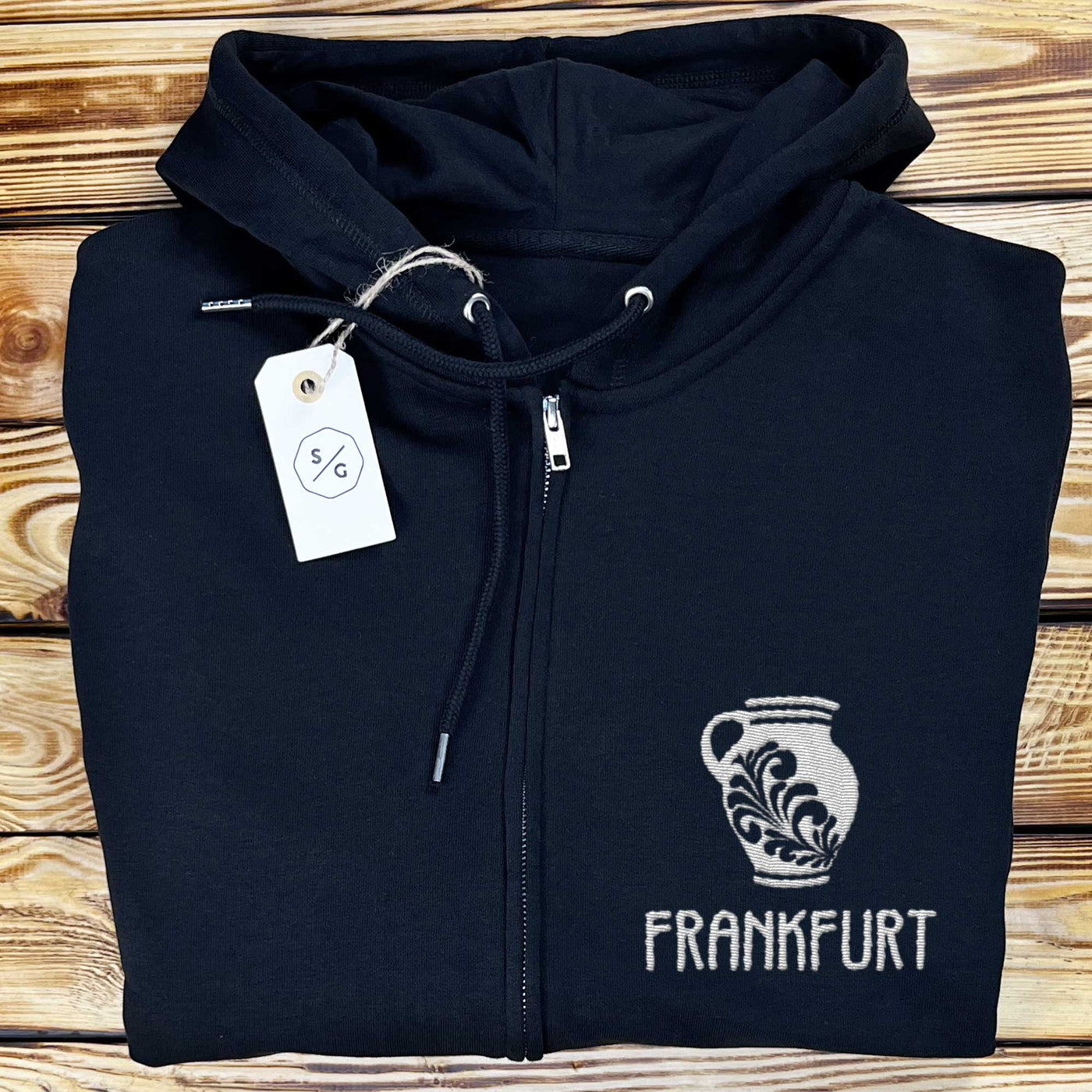 EMBROIDERED ZIPPER HOODIE • FRANKFURT