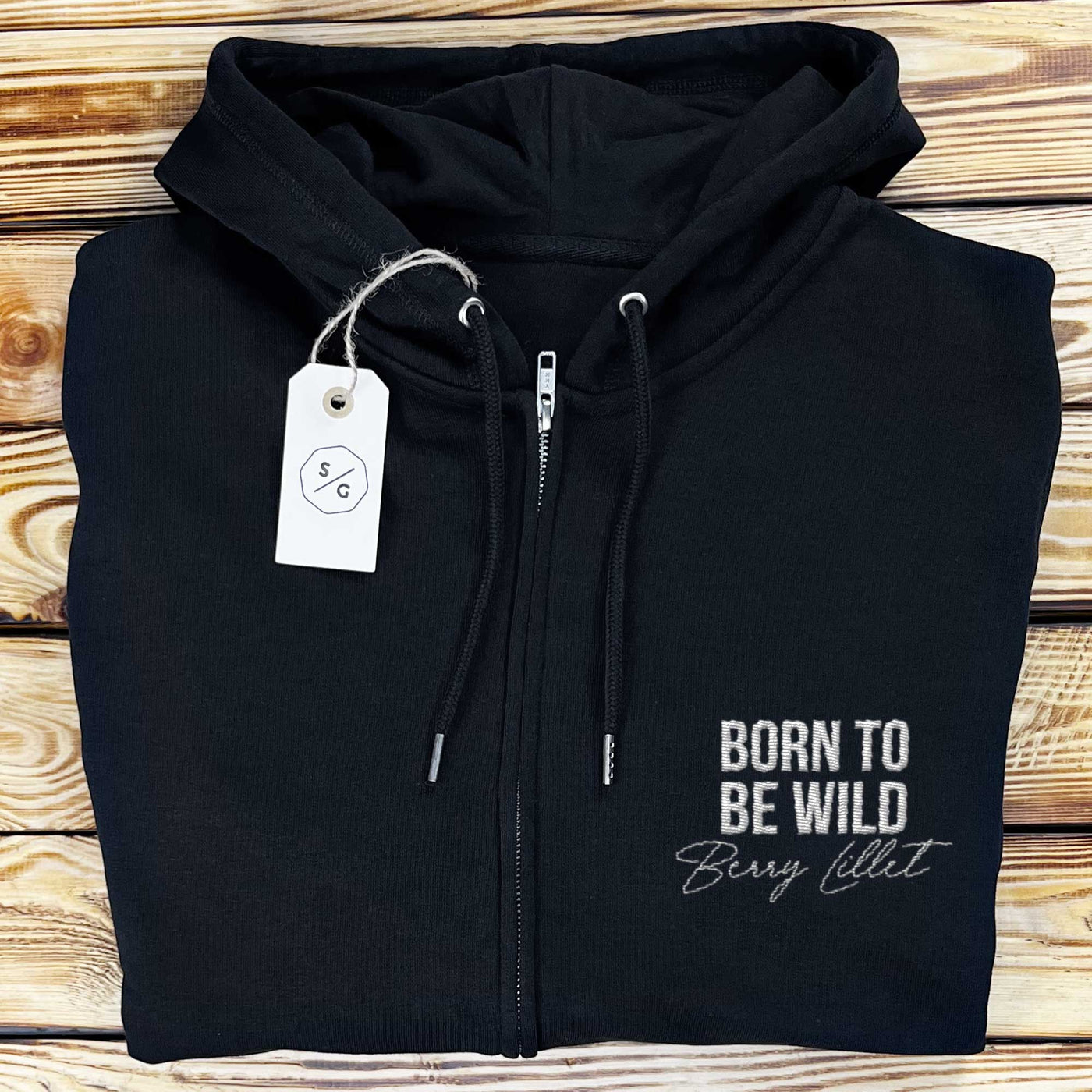 BESTICKTER ZIPPER HOODIE • BORN TO BE WILDBERRY LILLET