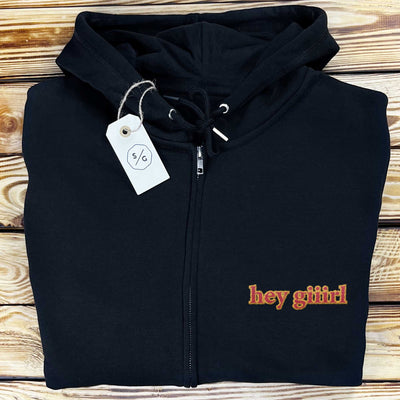 ZIPPER HOODIE • HEY GIRL