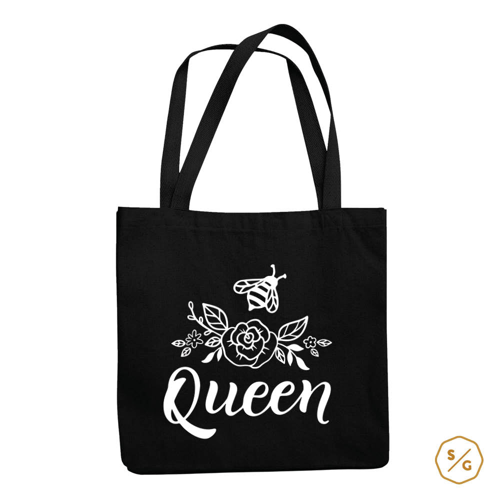 BEDRUCKTE BAUMWOLL-TASCHE • QUEEN B