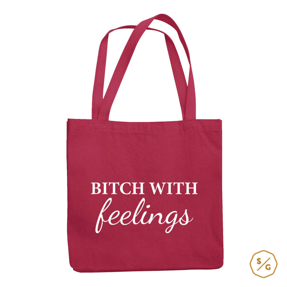 BEDRUCKTE BAUMWOLL-TASCHE • BITCH WITH FEELINGS