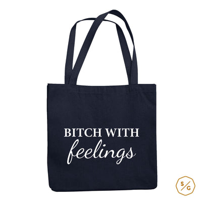 BEDRUCKTE BAUMWOLL-TASCHE • BITCH WITH FEELINGS