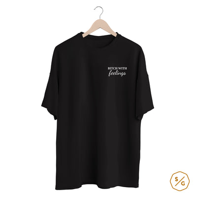 BESTICKTES SHIRT OVERSIZED • BITCH WITH FEELINGS