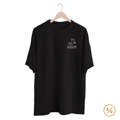BESTICKTES SHIRT OVERSIZED • DER FETTE VOGEL BRICHT DEN AST