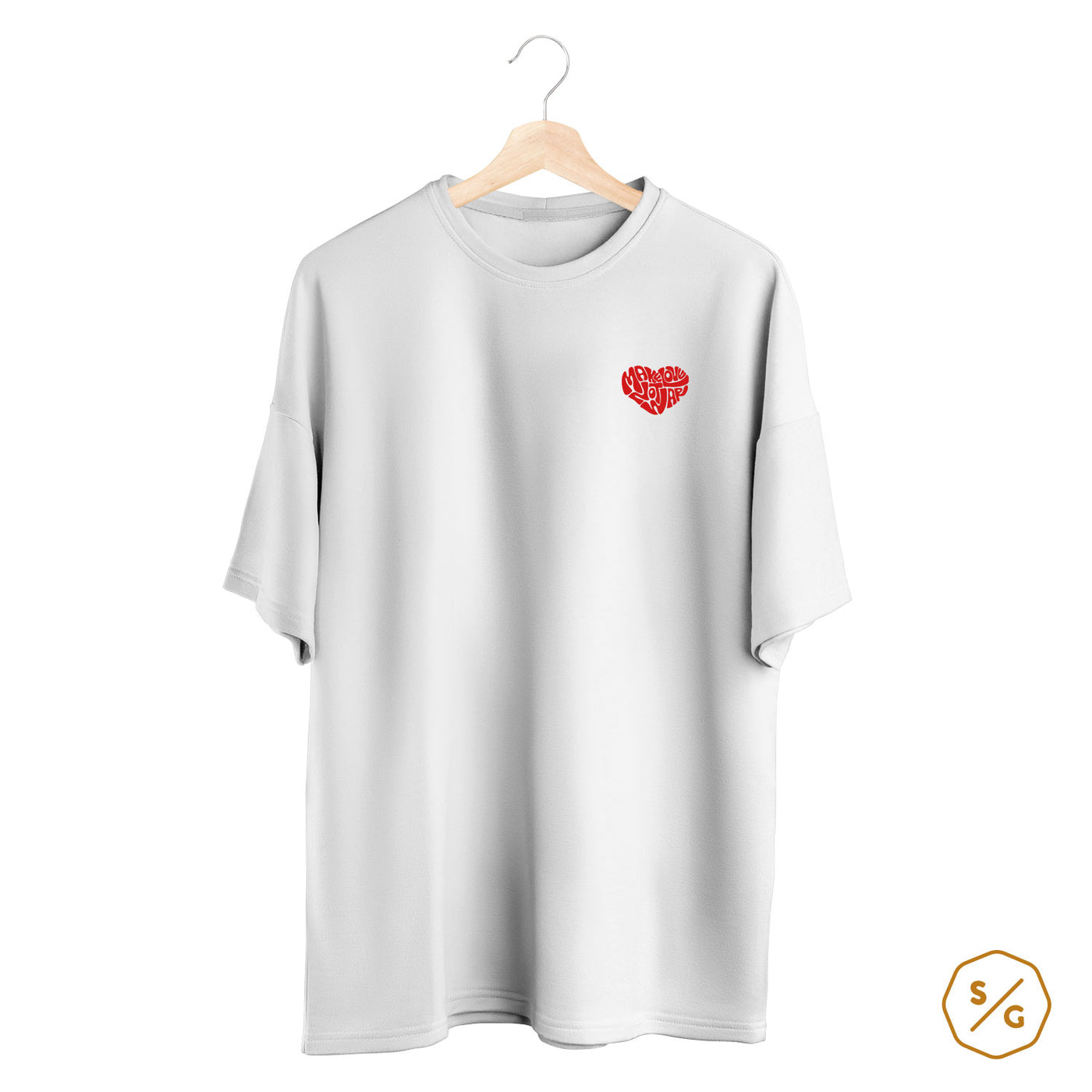 BESTICKTES SHIRT OVERSIZED • MAKE LOVE NOT WAR