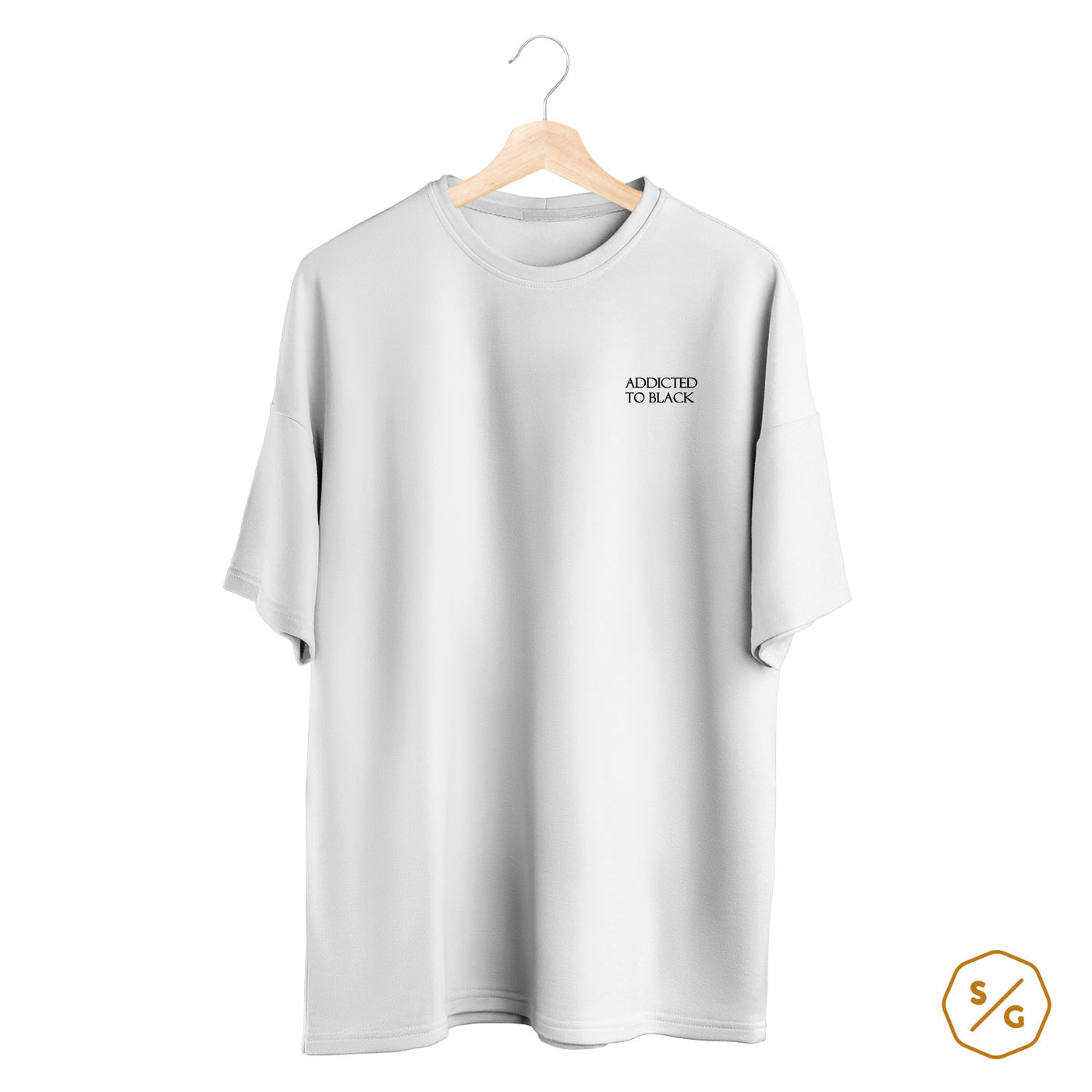 BESTICKTES SHIRT OVERSIZED • ADDICTED TO BLACK