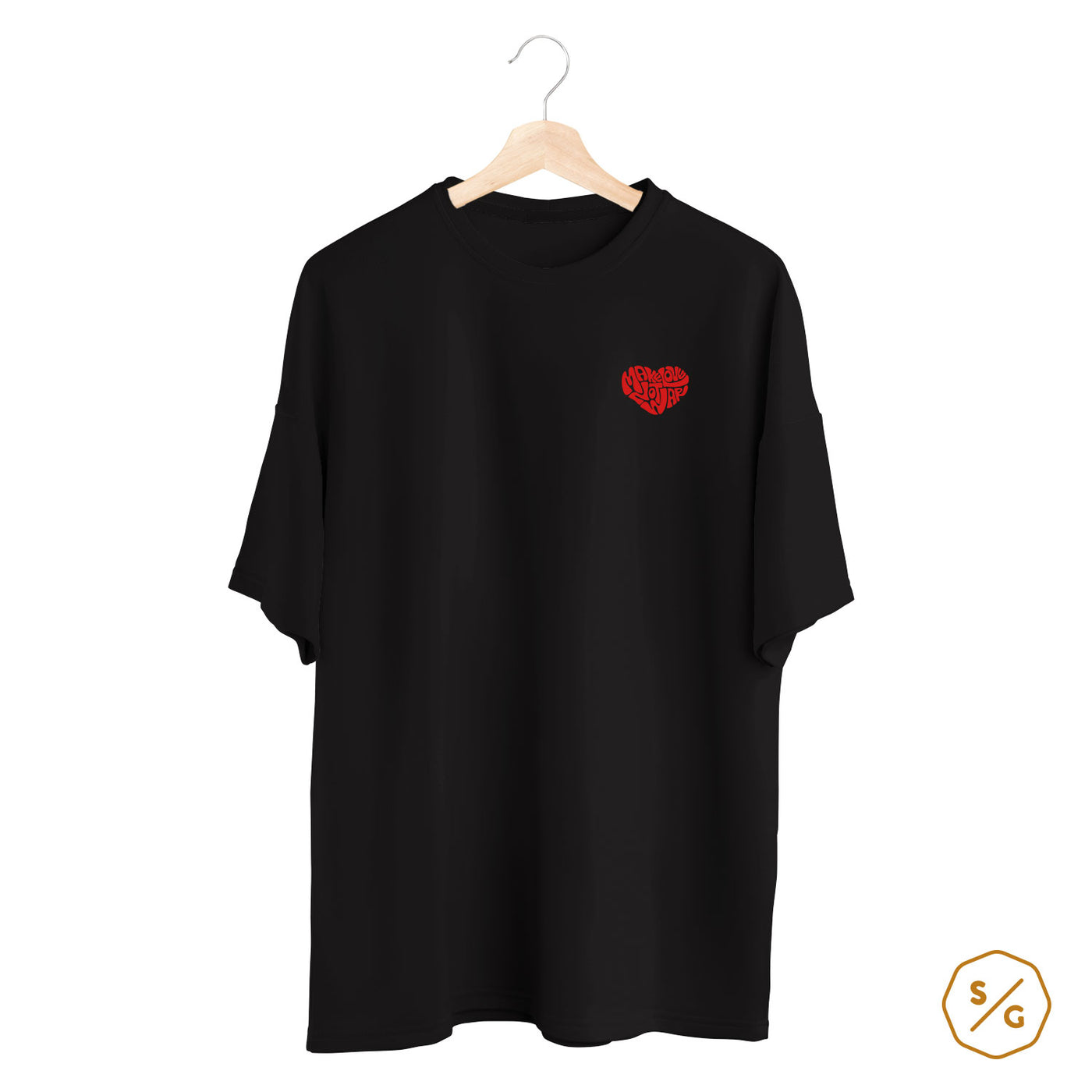 BESTICKTES SHIRT OVERSIZED • MAKE LOVE NOT WAR