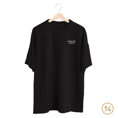BESTICKTES SHIRT OVERSIZED • MY MIDDLE FINGER SALUTES YOU.