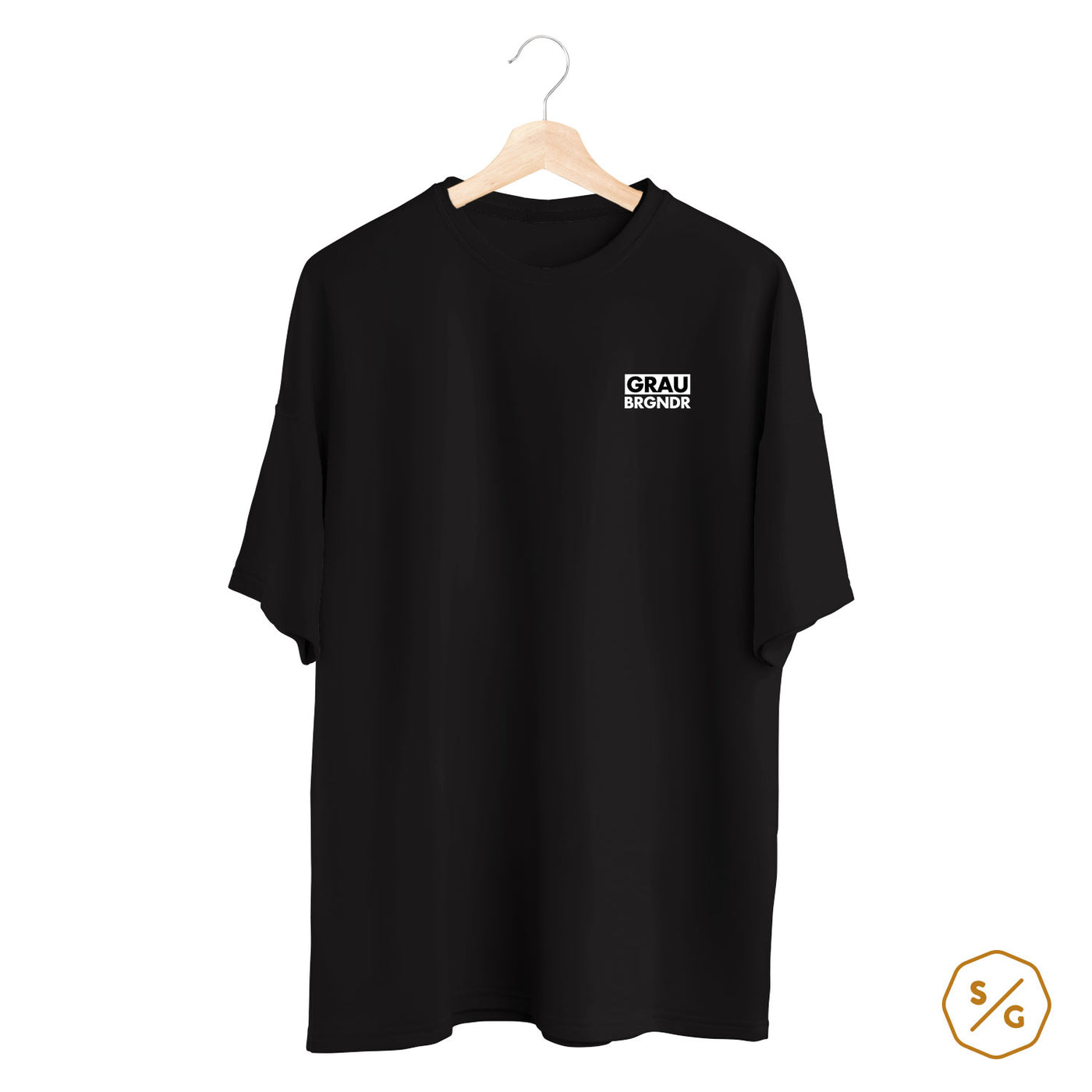 BESTICKTES SHIRT OVERSIZED • GRAU BRGNDR