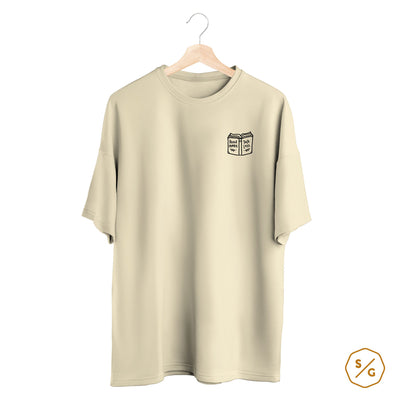 BESTICKTES SHIRT OVERSIZED • READ MORE TALK LESS