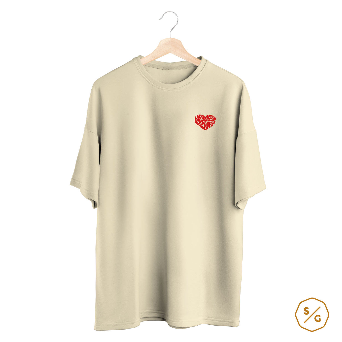 BESTICKTES SHIRT OVERSIZED • MAKE LOVE NOT WAR