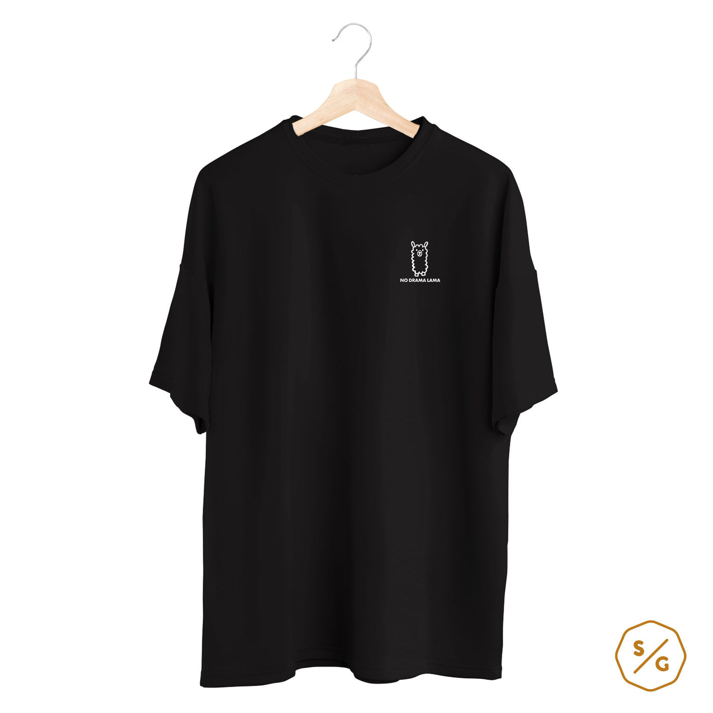 BESTICKTES SHIRT OVERSIZED • NO DRAMA LAMA
