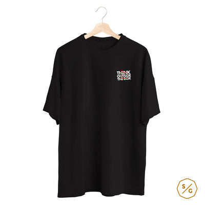 BESTICKTES SHIRT OVERSIZED • THINK OUTSIDE THE BOX