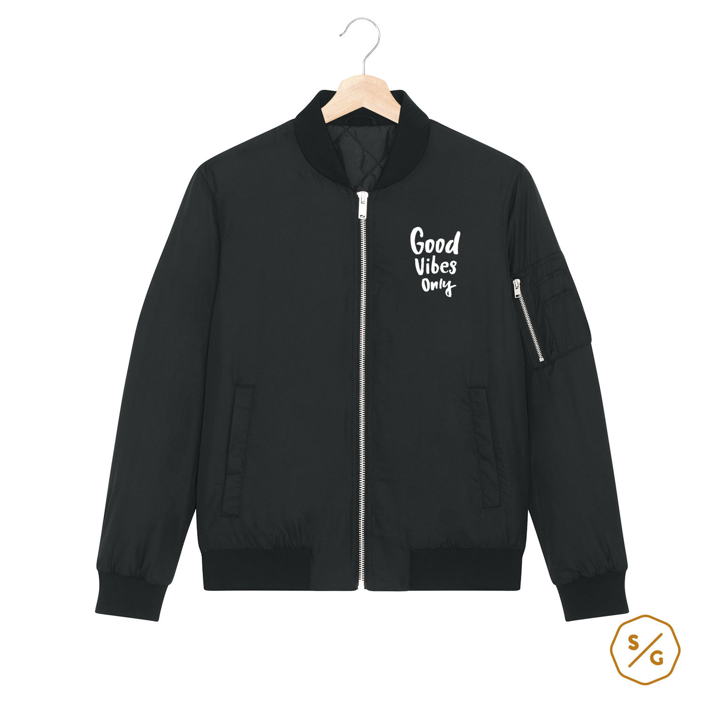 BESTICKTE BOMBERJACKE • GOOD VIBES ONLY