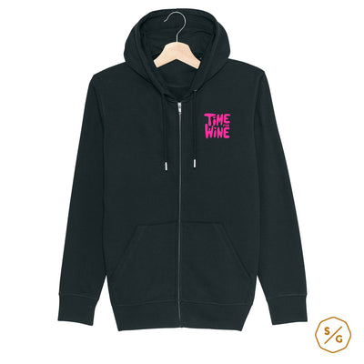 BESTICKTER ZIPPER HOODIE • TIME FOR WINE