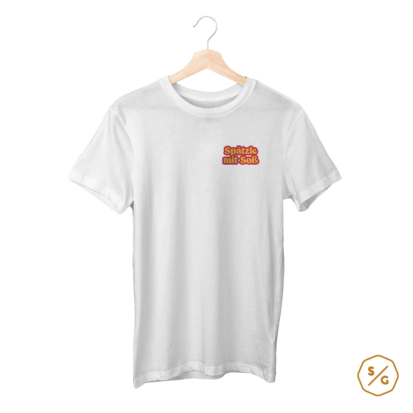 BESTICKTES SHIRT • SPÄTZLE MIT SOSS