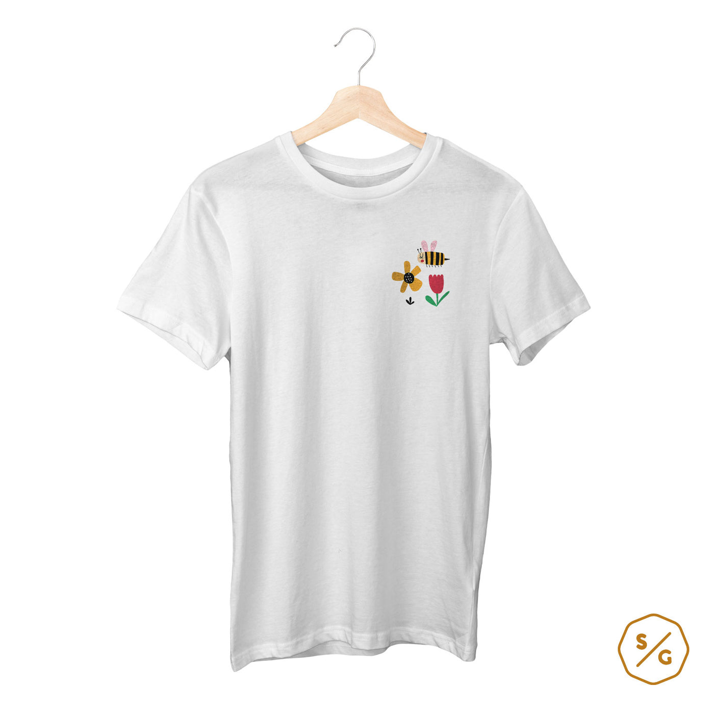 BESTICKTES SHIRT • FLOWER BEE ILLUSTRATION