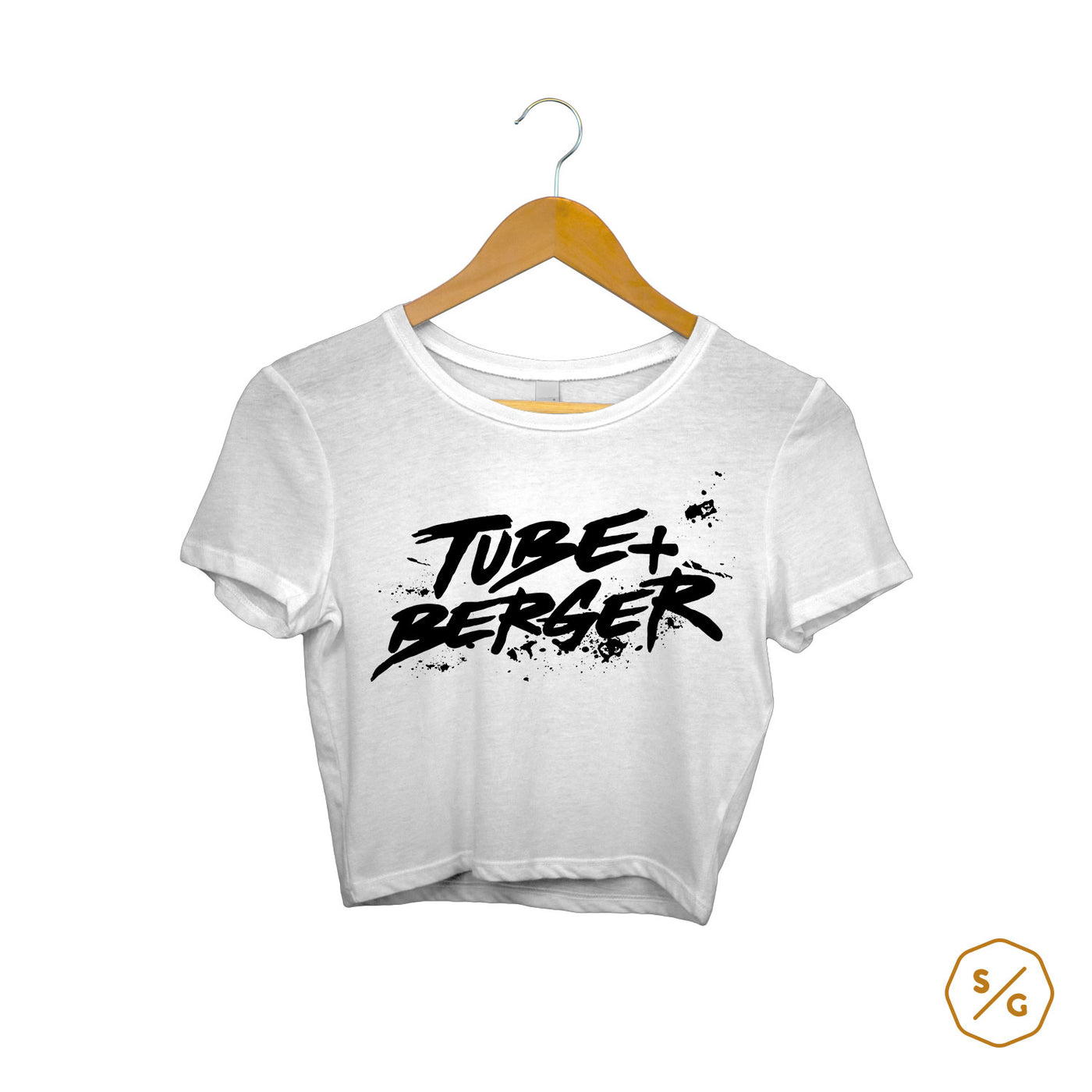 BEDRUCKTES CROP TOP • LOGO TUBE & BERGER