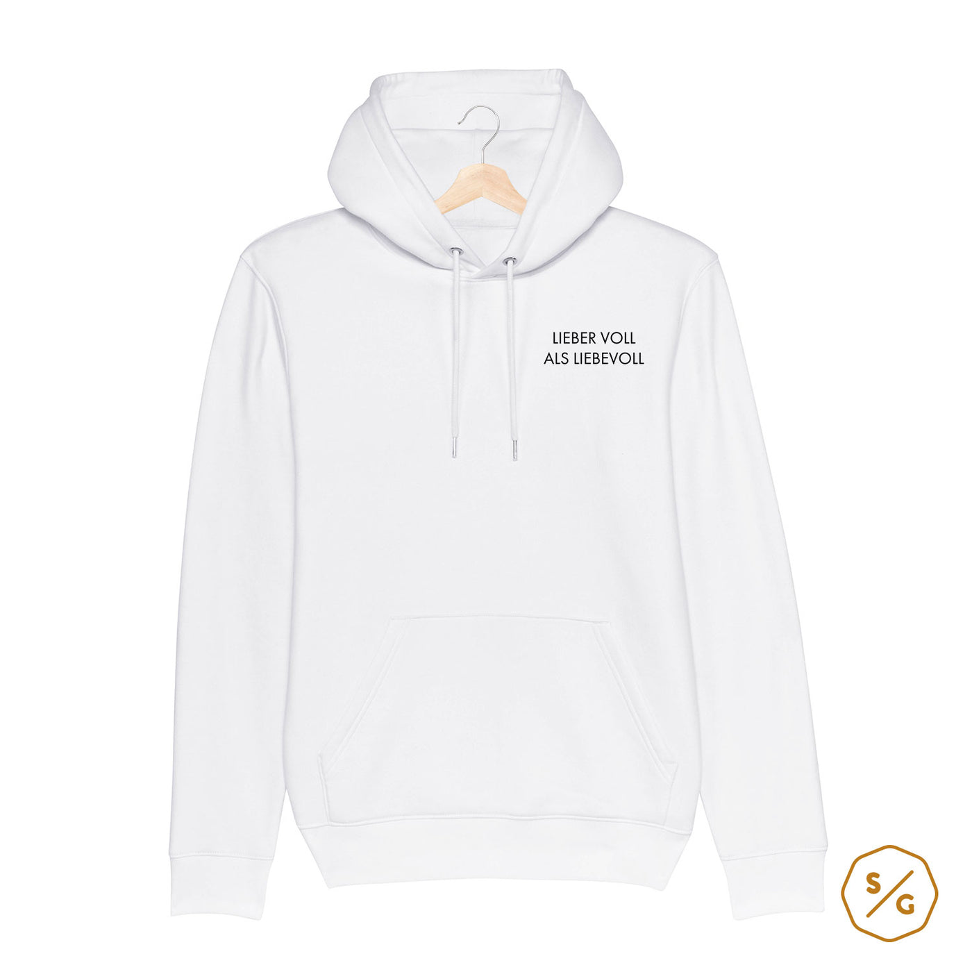 BESTICKTER HOODIE • LIEBER VOLL ALS LIEBEVOLL