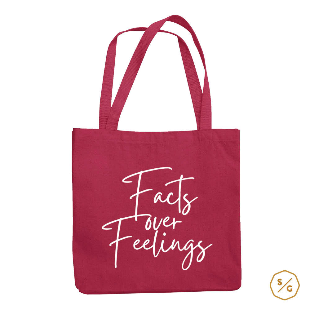 BEDRUCKTE BAUMWOLL-TASCHE • FACTS OVER FEELINGS