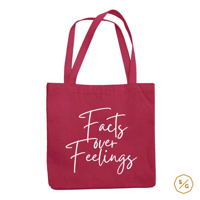 BEDRUCKTE BAUMWOLL-TASCHE • FACTS OVER FEELINGS